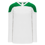 Athletic Knit (AK) H6100A-211 Adult White/Kelly Green League Hockey Jersey