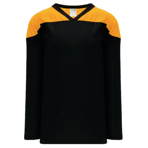 Athletic Knit (AK) H6100Y-212 Youth Black/Gold League Hockey Jersey - PSH Sports