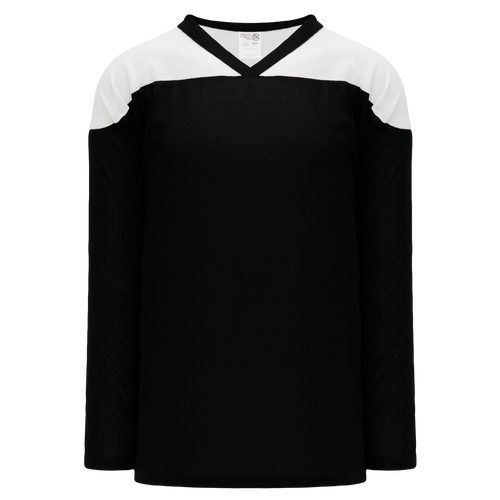 Athletic Knit (AK) H6100A-221 Adult Black/White League Hockey Jersey - PSH Sports