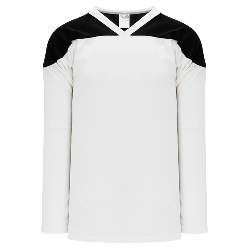 Athletic Knit (AK) H6100Y-222 Youth White/Black League Hockey Jersey - PSH Sports