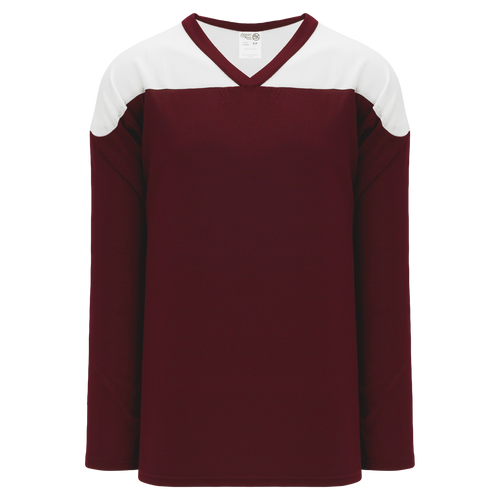 Athletic Knit (AK) H6100A-233 Adult Maroon/White League Hockey Jersey - PSH Sports