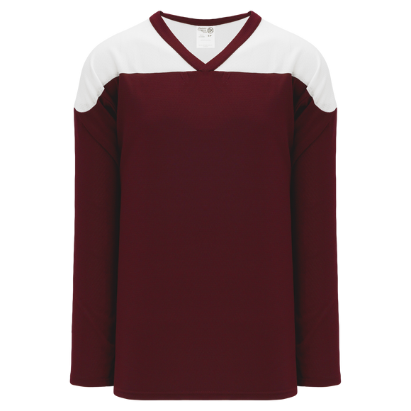 Athletic Knit (AK) H6100A-233 Adult Maroon/White League Hockey Jersey