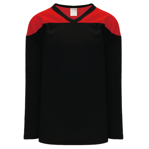 Athletic Knit (AK) H6100Y-249 Youth Black/Red League Hockey Jersey - PSH Sports