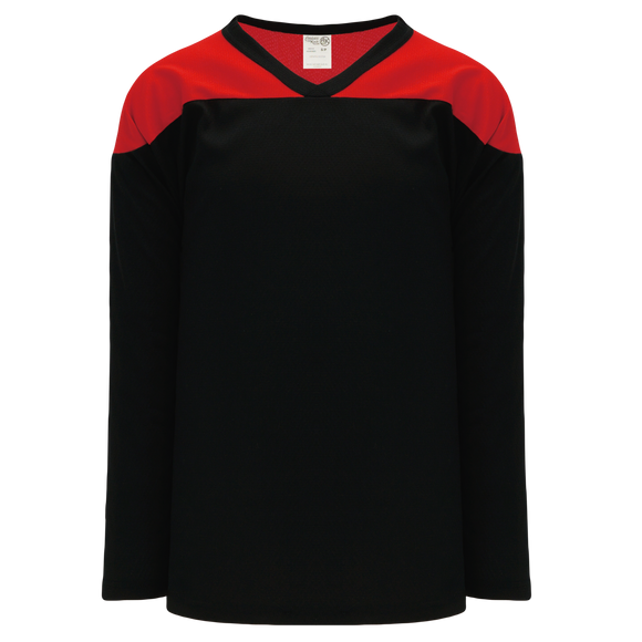 Athletic Knit (AK) H6100Y-249 Youth Black/Red League Hockey Jersey