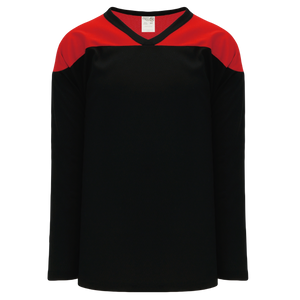 Athletic Knit (AK) H6100A-249 Adult Black/Red League Hockey Jersey