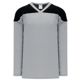 Athletic Knit (AK) H6100A-822 Adult Grey/Black League Hockey Jersey