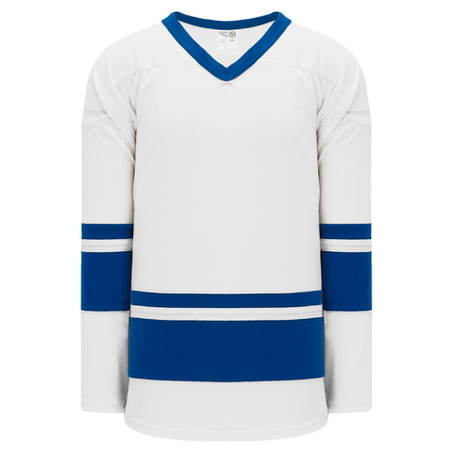Athletic Knit (AK) H6400A-207 Adult White/Royal Blue League Hockey Jersey - PSH Sports