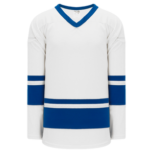 Athletic Knit (AK) H6400A-207 Adult White/Royal Blue League Hockey Jersey