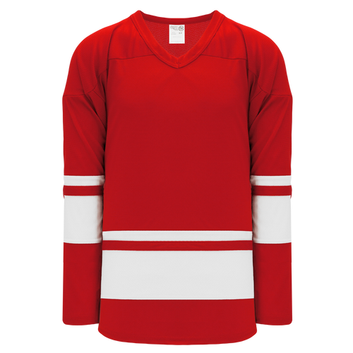 Athletic Knit (AK) H6400A-208 Adult Red/White League Hockey Jersey - PSH Sports