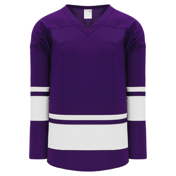 Athletic Knit (AK) H6400A-220 Adult Purple/White League Hockey Jersey