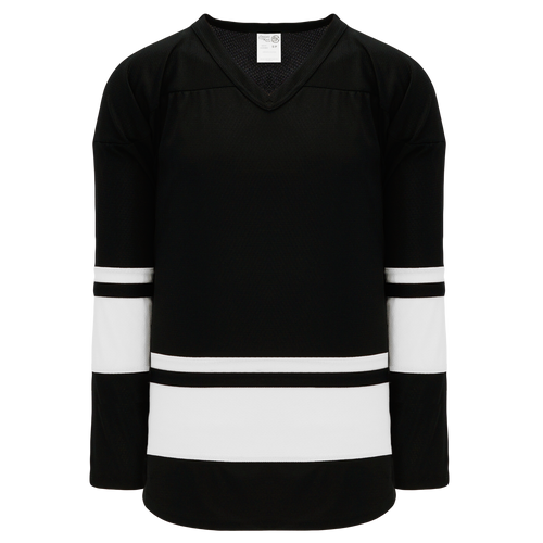 Athletic Knit (AK) H6400A-221 Adult Black/White League Hockey Jersey - PSH Sports