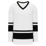 Athletic Knit (AK) H6400A-222 Adult White/Black League Hockey Jersey