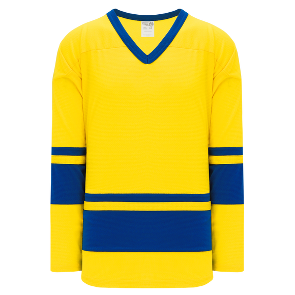 Athletic Knit (AK) H6400A-257 Adult Maize/Royal Blue League Hockey Jersey