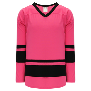 Athletic Knit (AK) H6400A-276 Adult Pink/Black League Hockey Jersey