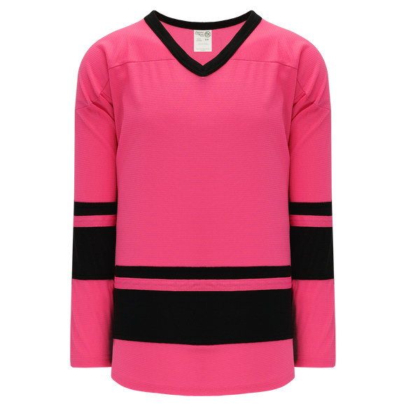 Athletic Knit (AK) H6400Y-276 Youth Pink/Black League Hockey Jersey