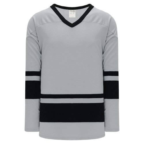 Athletic Knit (AK) H6400A-822 Adult Grey/Black League Hockey Jersey - PSH Sports