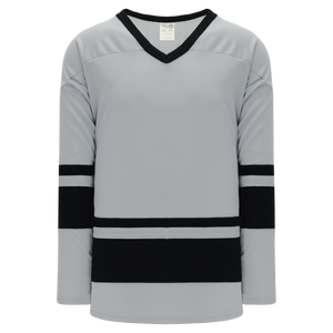 Athletic Knit (AK) H6400A-822 Adult Grey/Black League Hockey Jersey