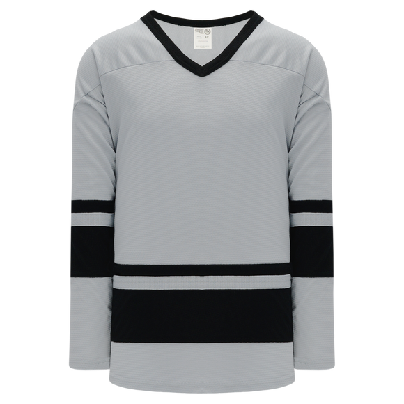 Athletic Knit (AK) H6400Y-822 Youth Grey/Black League Hockey Jersey