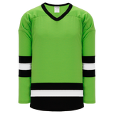 Athletic Knit (AK) H6500A-107 Adult Lime Green/Black/White League Hockey Jersey