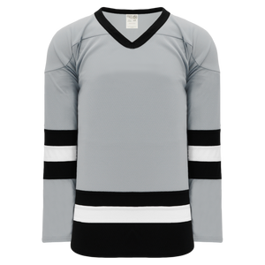 Athletic Knit (AK) H6500A-112 Adult Grey/Black/White League Hockey Jersey