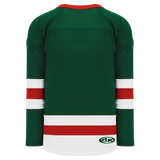 Athletic Knit (AK) H6500 Dark Green/White/Red League Hockey Jersey - PSH Sports