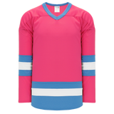 Athletic Knit (AK) H6500 Pink/Sky Blue/White League Hockey Jersey - PSH Sports