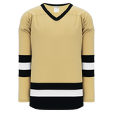 Athletic Knit (AK) H6500A-281 Adult Vegas Gold/Black/White League Hockey Jersey