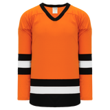 Athletic Knit (AK) H6500A-330 Adult Orange/Black/White League Hockey Jersey