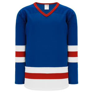 Athletic Knit (AK) H6500A-333 Adult Royal Blue/White/Red League Hockey Jersey