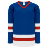 Athletic Knit (AK) H6500Y-333 Youth Royal Blue/White/Red League Hockey Jersey