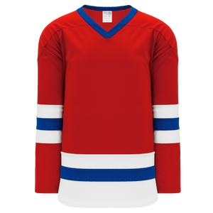 Athletic Knit (AK) H6500A-344 Adult Red/White/Royal Blue League Hockey Jersey