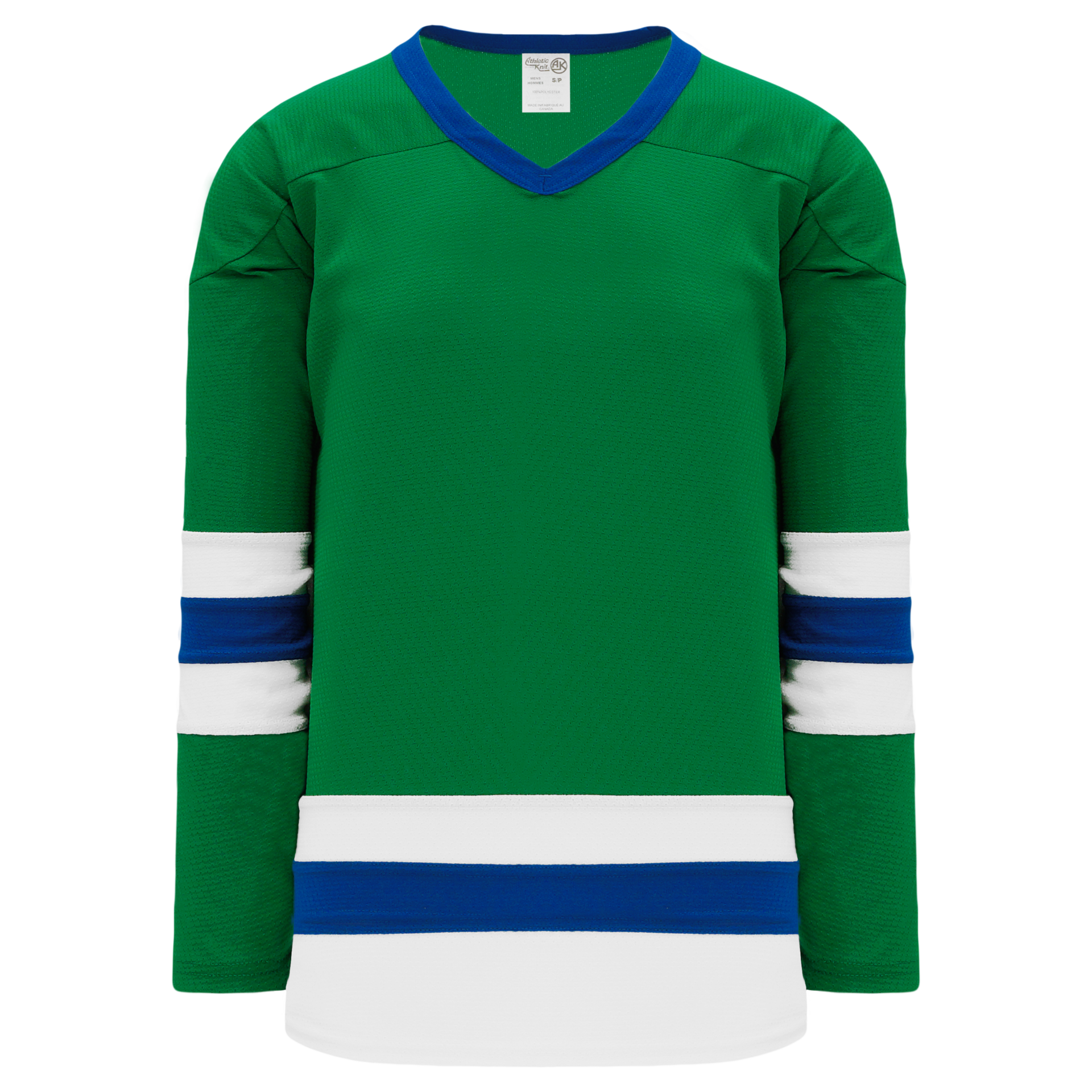 Athletic Knit (AK) H6500Y-347 Youth Kelly Green/White/Royal Blue League Hockey Jersey Small