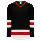 Athletic Knit (AK) H6500A-348 Adult Black/White/Red League Hockey Jersey