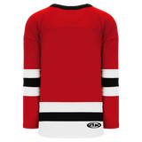 Athletic Knit (AK) H6500A-414 Adult Red/White/Black League Hockey Jersey