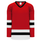 Athletic Knit (AK) H6500Y-414 Youth Red/White/Black League Hockey Jersey