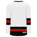 Athletic Knit (AK) H6500Y-415 Youth White/Black/Red League Hockey Jersey