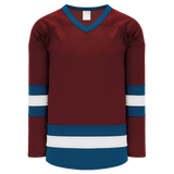 Athletic Knit (AK) H6500 Cardinal Red/Capital Blue/White League Hockey Jersey - PSH Sports