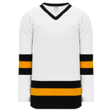 Athletic Knit (AK) H6500A-436 Adult White/Black/Gold League Hockey Jersey