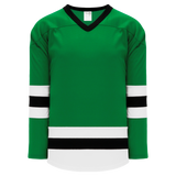 Athletic Knit (AK) H6500A-440 Adult Kelly Green/White/Black League Hockey Jersey
