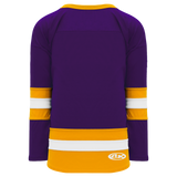 Athletic Knit (AK) H6500A-441 Adult Purple/Gold/White League Hockey Jersey
