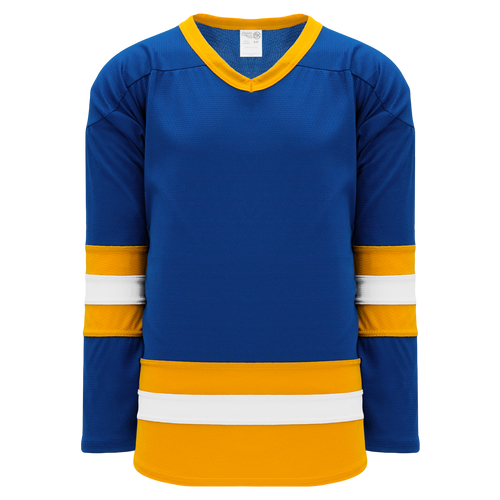 Athletic Knit (AK) H6500A-447 Adult Royal Blue/Gold/White League Hockey Jersey - PSH Sports