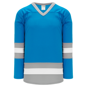 Athletic Knit (AK) H6500A-459 Adult Pro Blue/Grey/White League Hockey Jersey