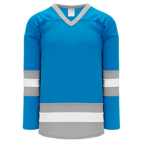 Athletic Knit (AK) H6500Y-459 Youth Pro Blue/Grey/White League Hockey Jersey