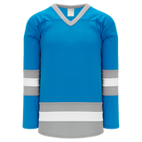 Athletic Knit (AK) H6500Y-459 Youth Pro Blue/Grey/White League Hockey Jersey