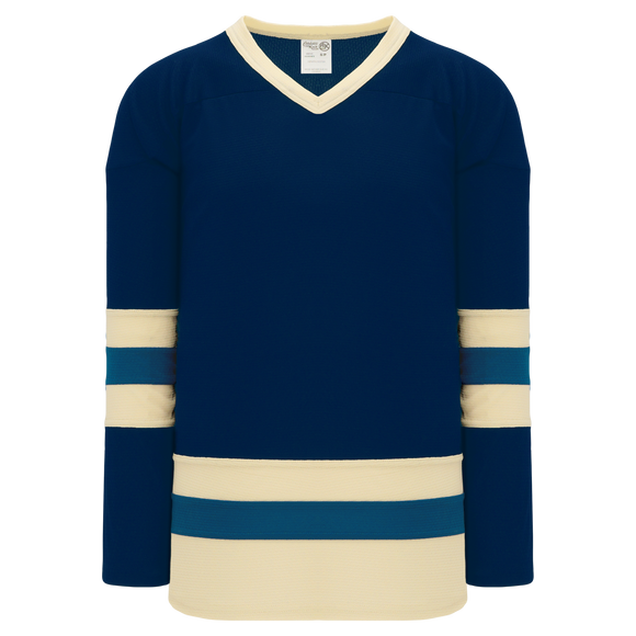 Athletic Knit (AK) H6500A-464 Adult Navy/Sand/Capital Blue League Hockey Jersey