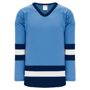 Athletic Knit (AK) H6500A-475 Adult Sky Blue/Navy/White League Hockey Jersey