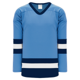 Athletic Knit (AK) H6500A-475 Adult Sky Blue/Navy/White League Hockey Jersey