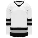 Athletic Knit (AK) H6500Y-627 Youth White/Black/Grey League Hockey Jersey