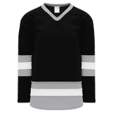 Athletic Knit (AK) H6500A-918 Adult Black/Grey/White League Hockey Jersey