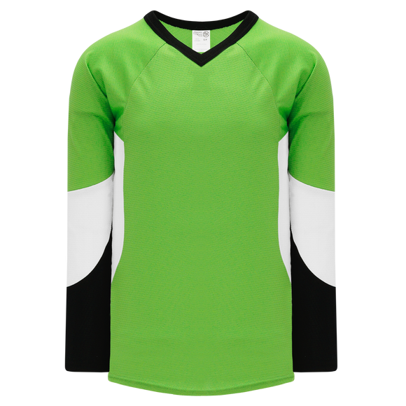 Athletic Knit (AK) H6600A-107 Adult Lime Green/Black/White League Hockey Jersey